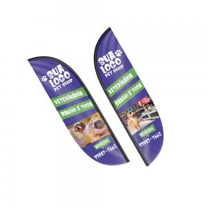 Bandeira Avulsa G 2,50 x 0,60 Wind banner - tecido oxford  4x4 (Frente/Verso)  Costura overlock 