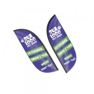 Bandeira Avulsa M 2,00 x 0,60 Wind banner - tecido oxford  4x4 (Frente/Verso)  Costura overlock 