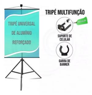 Tripé Porta Banner Multiuso Pronta Entrega Alumínio 2,10 Altura    